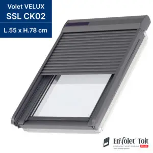 Volet fenêtre de toit roulant à énergie solaire VELUX ssl ck02