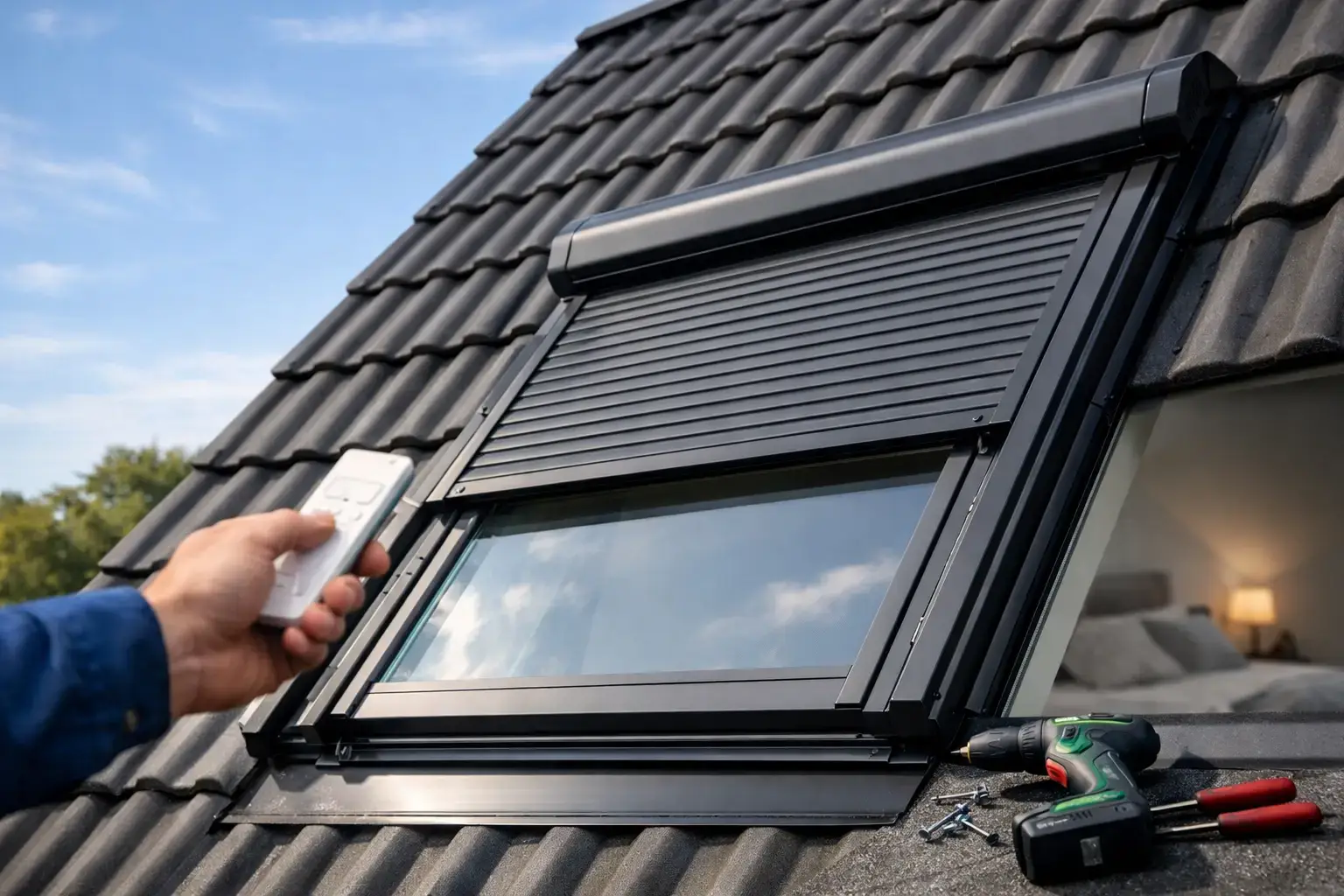 Installation volet roulant VELUX électrique